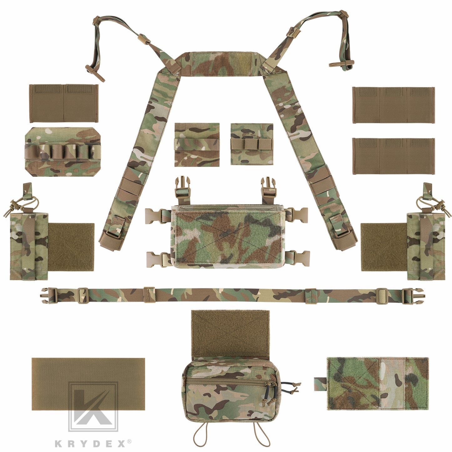 KRYDEX MK3 MK4 Micro Fight Chassis Modular Chest Rig Lightweight Tactical Vest With Magazine Pouches