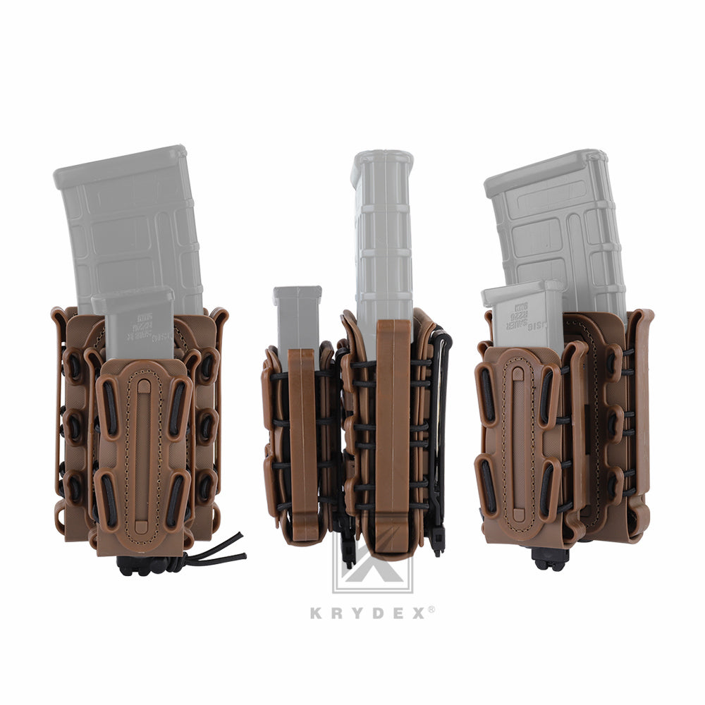 KRYDEX Soft Shell Magazine Pouch for 5.56mm 7.62mm & 9mm Pistol Mag Molle Clip