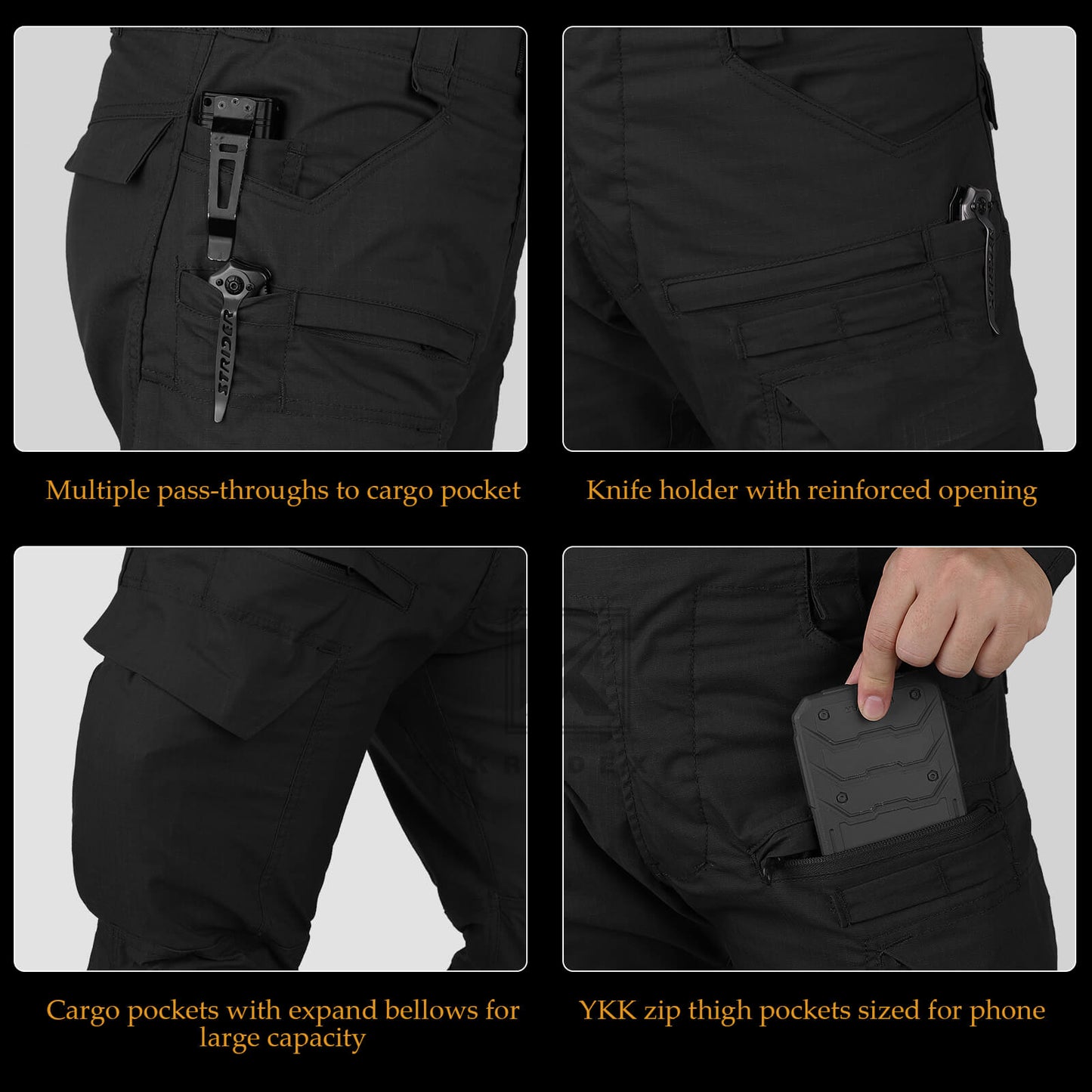 Krydex Tactical Men’s Combat Pants with Knee Pads Uniform Trousers