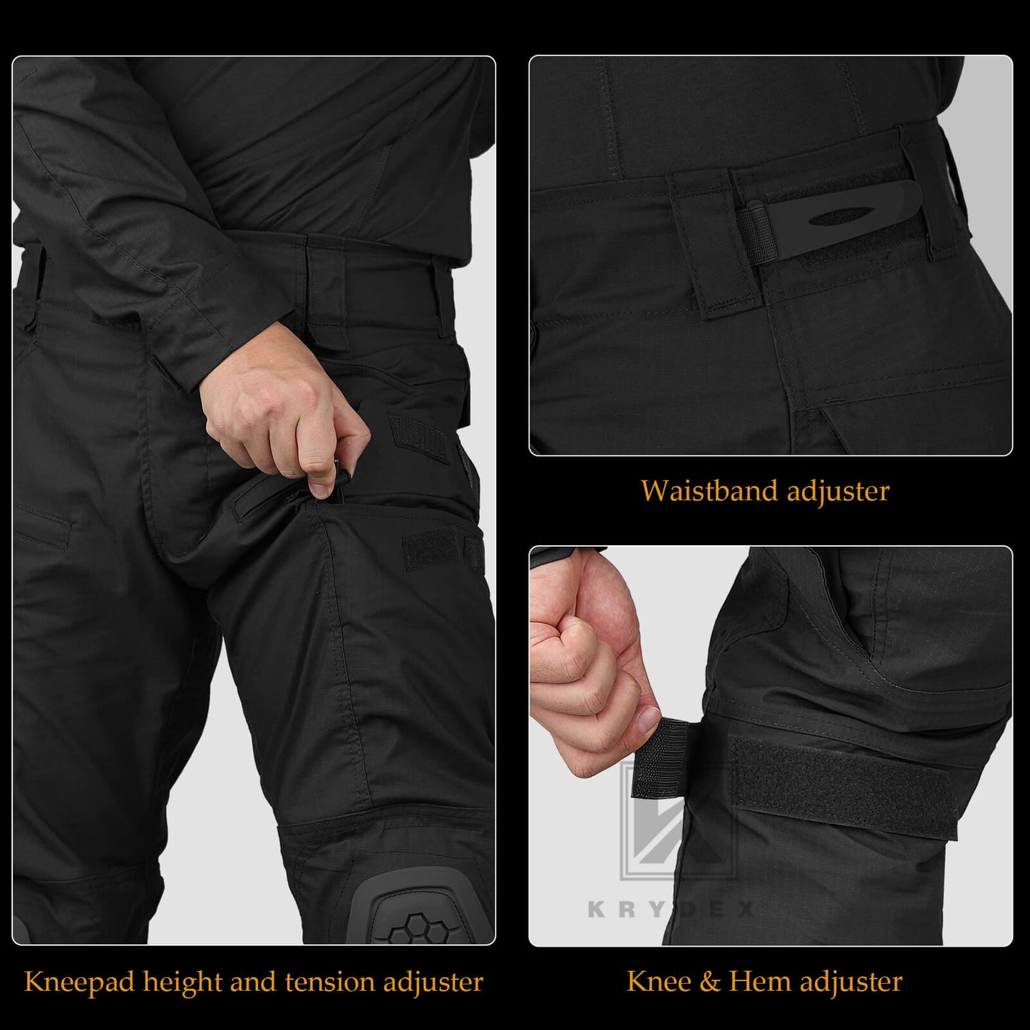 Krydex Tactical Men’s Combat Pants with Knee Pads Uniform Trousers