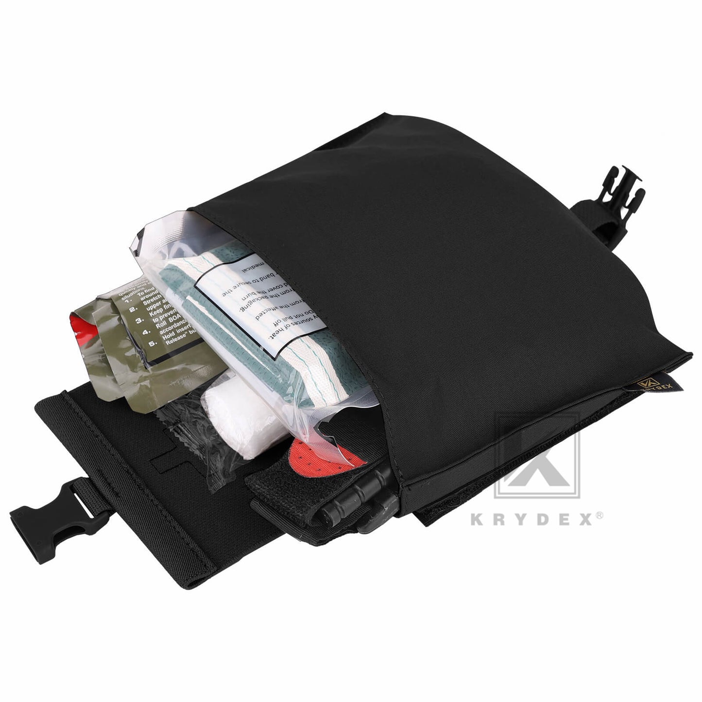 KRYDEX Tactical Stretch Blow Out Medical Pouch Rip Away EMT Pouch MOLLE & Belt IFAK Pouch