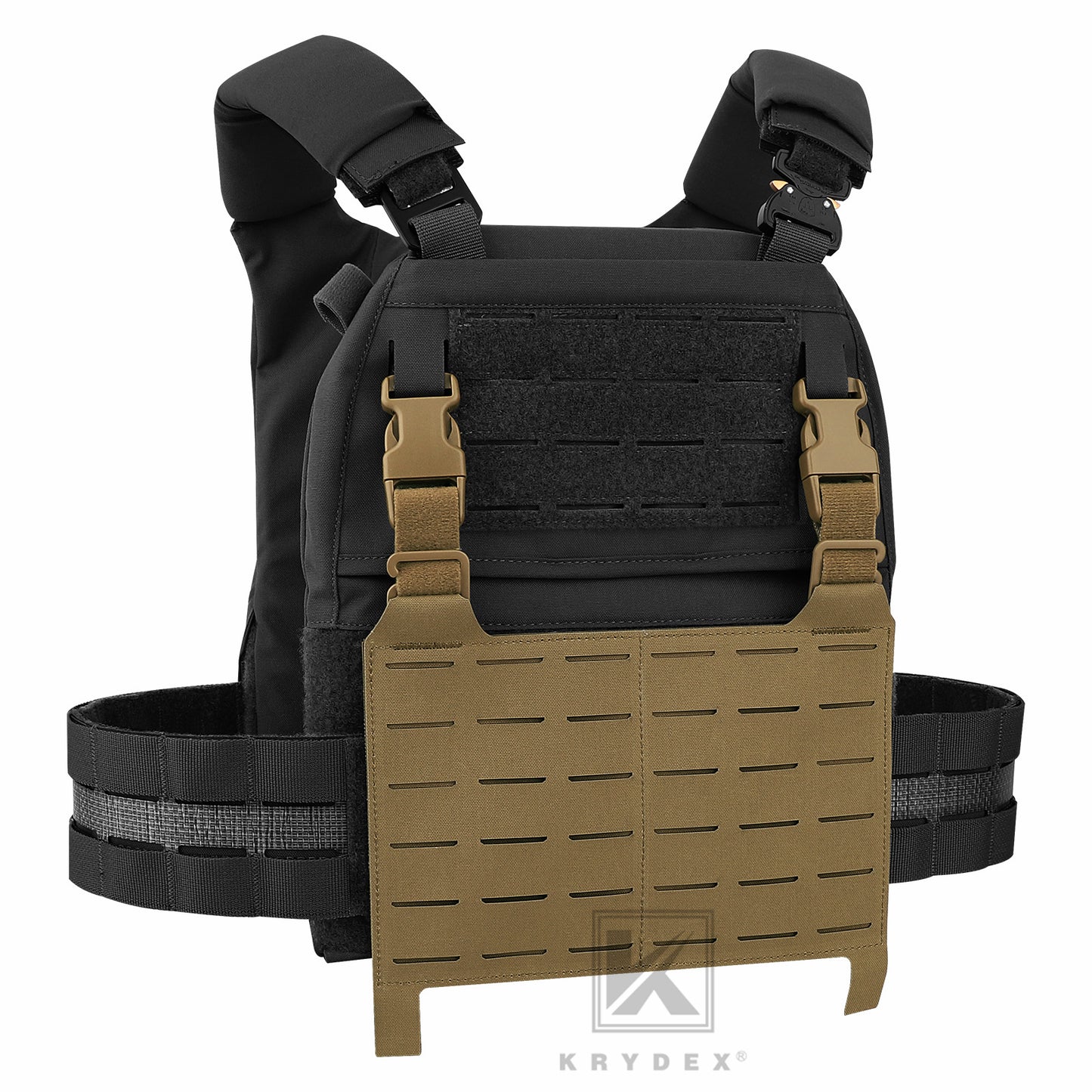 KRYDEX Tactical MOLLE Front Flap Adapt Laser Cut Panel Detachable For Tactical Vest Plate Carrier