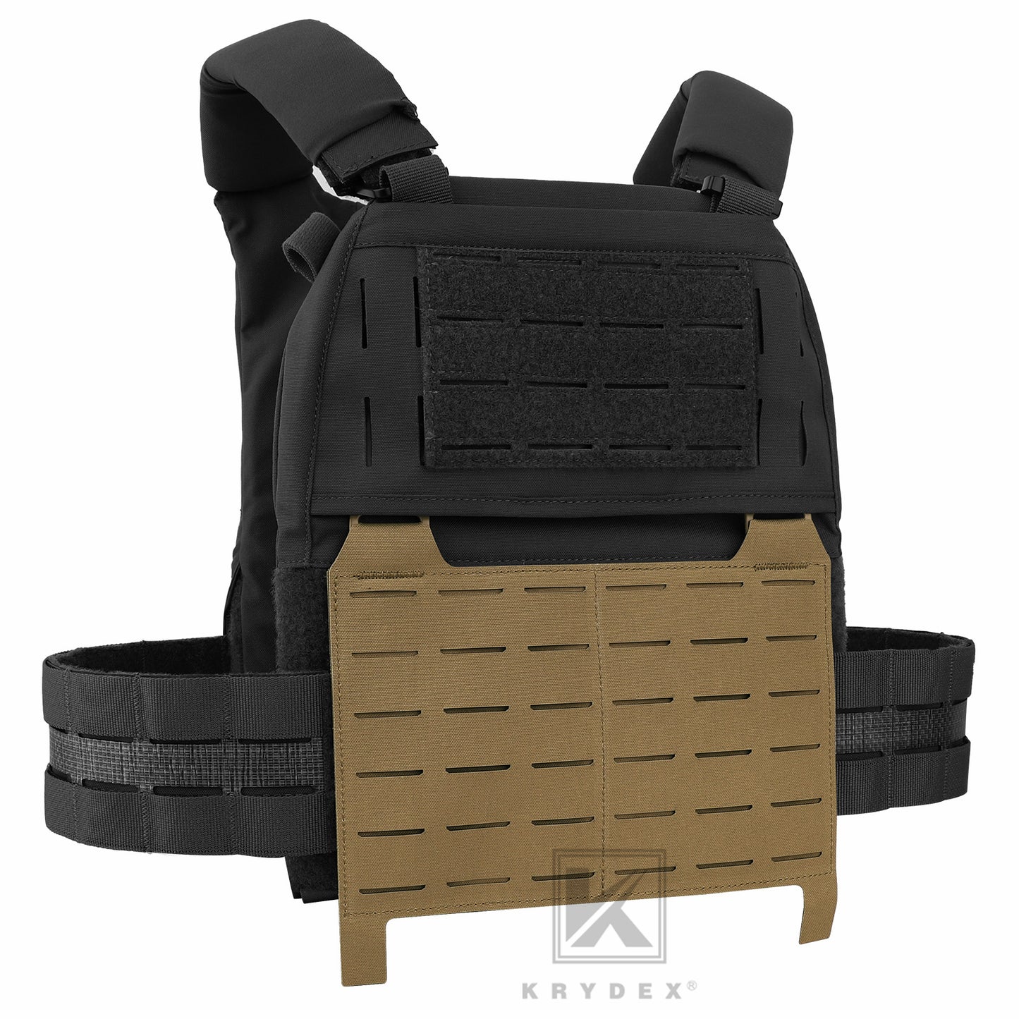 KRYDEX Tactical MOLLE Front Flap Adapt Laser Cut Panel Detachable For Tactical Vest Plate Carrier