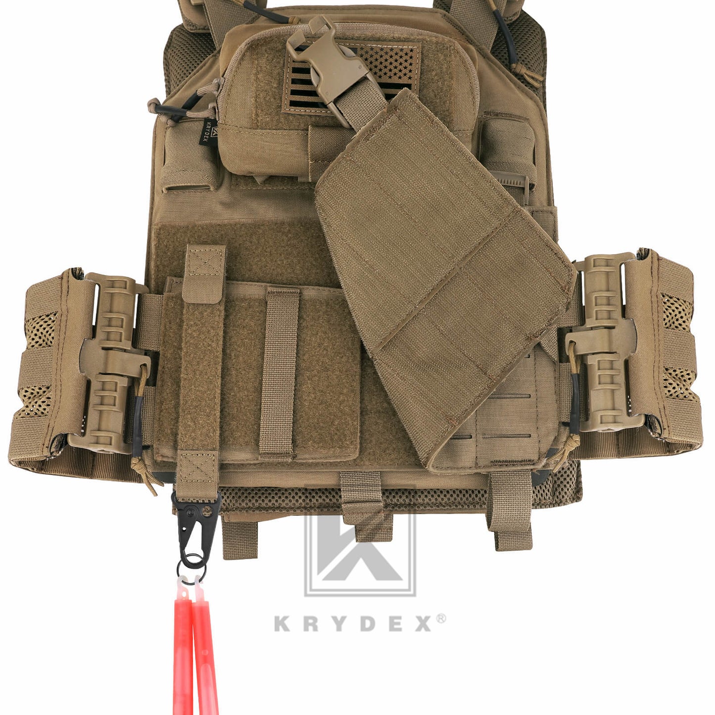 Krydex Tactical Belt Keeper Utility Hook Key Holder Keychain Gloves Carabiner Chemstick Clip MOLLE / Hook & Loop Battle Belt & Plate Carrier