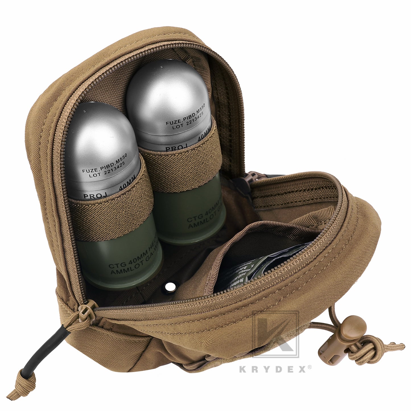 KRYDEX Tactical MOLLE / Belt Vertical GP Pouch General Purpose Bag