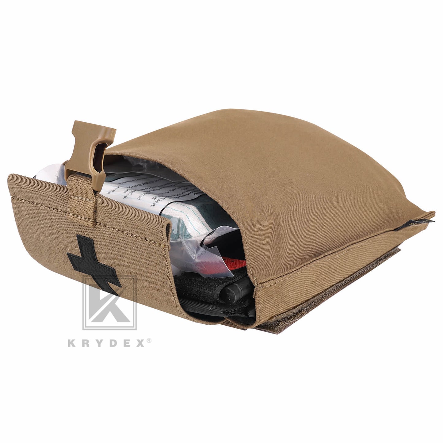 KRYDEX Tactical Stretch Blow Out Medical Pouch Rip Away EMT Pouch MOLLE & Belt IFAK Pouch