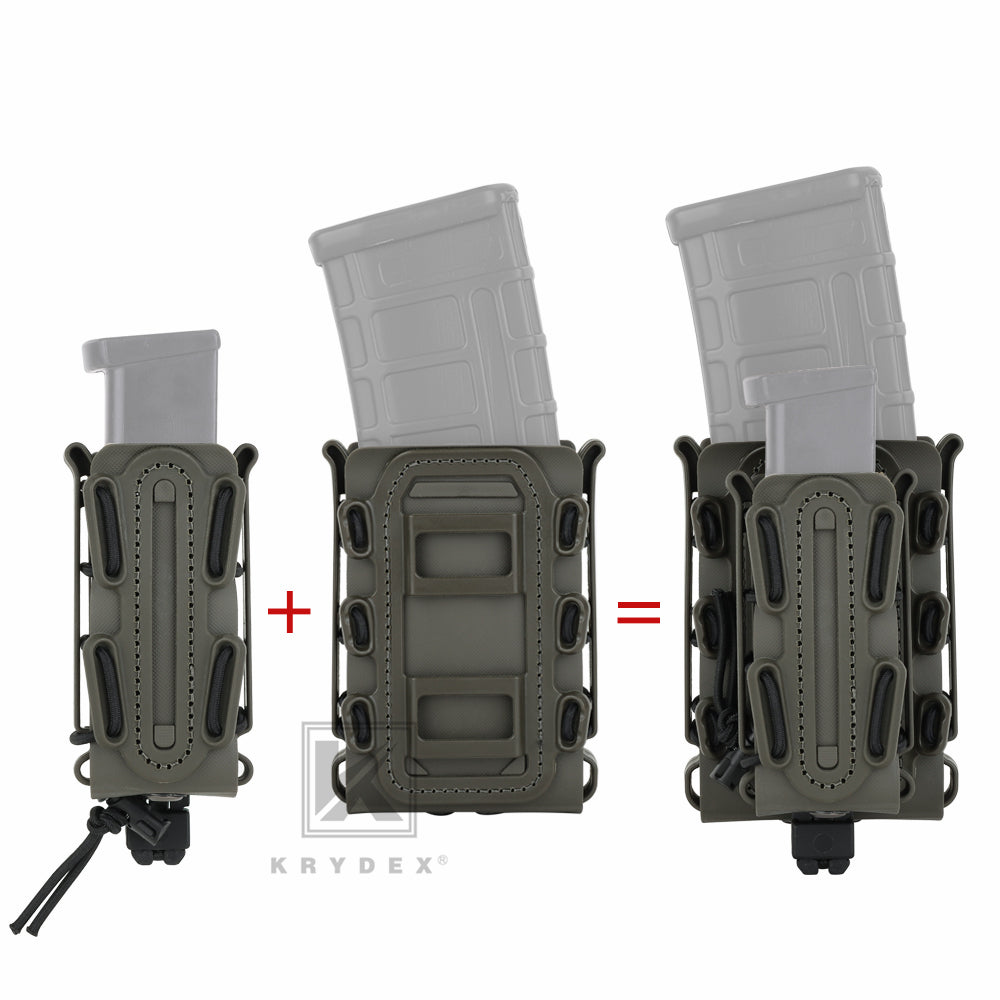 KRYDEX Soft Shell Magazine Pouch for 5.56mm 7.62mm & 9mm Pistol Mag Molle Clip