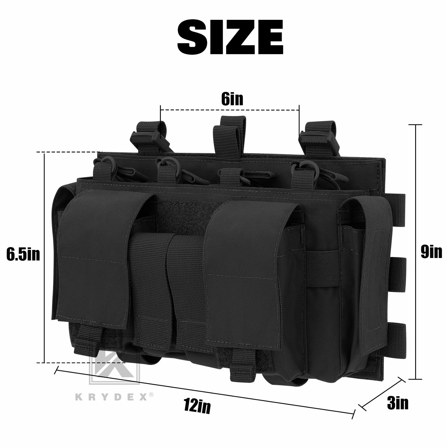 KRYDEX Tactical MF IV Placard 556 & 9mm Magazine Pouch for SCARAB Plate Carrier Vest