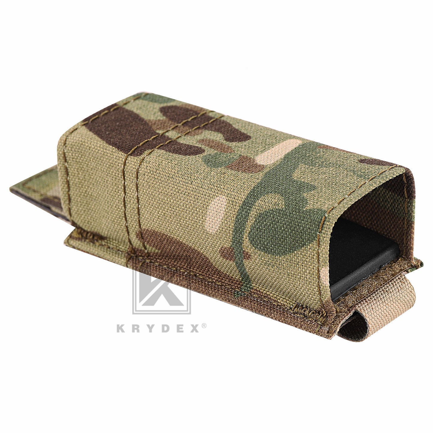 KRYDEX Tactical 9mm Single Pistol Magazine Pouch Mag Holder Duty Belt MOLLE Compatible