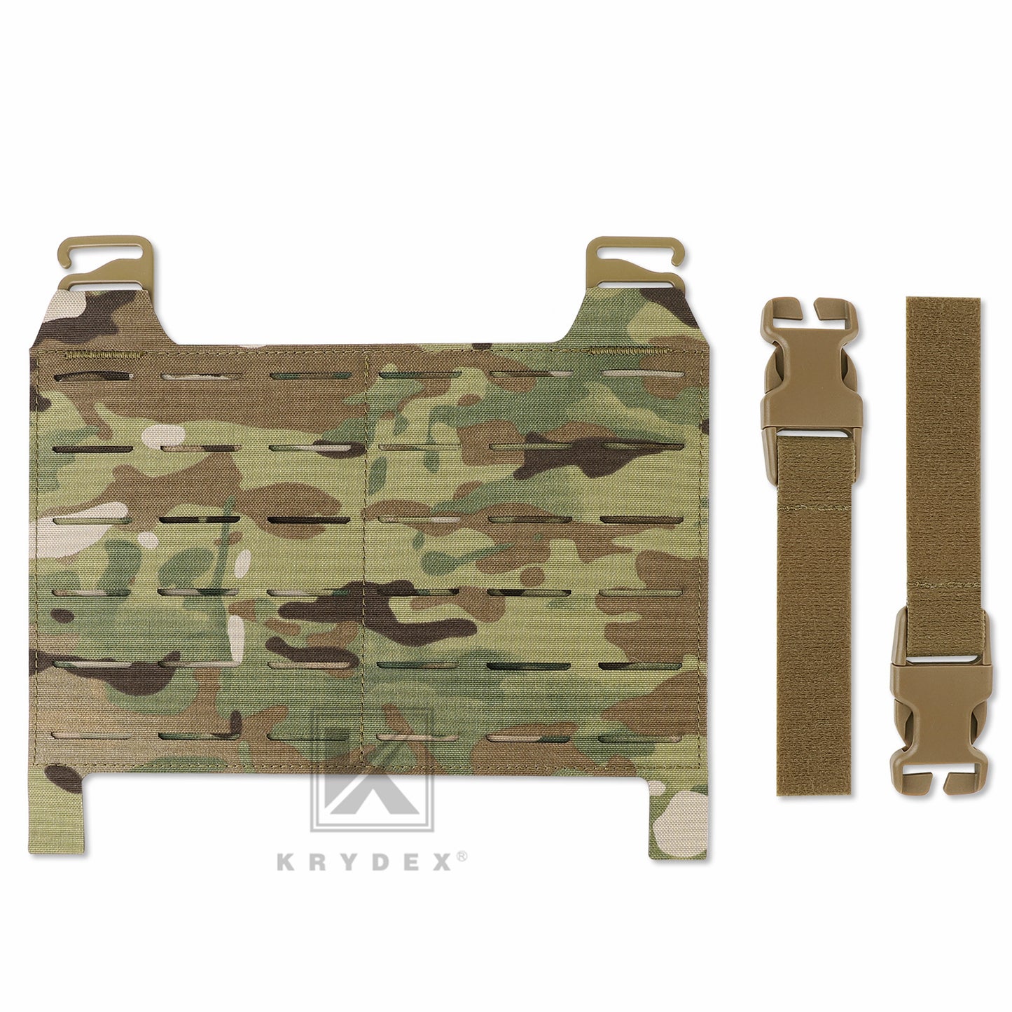 KRYDEX Tactical MOLLE Front Flap Adapt Laser Cut Panel Detachable For Tactical Vest Plate Carrier