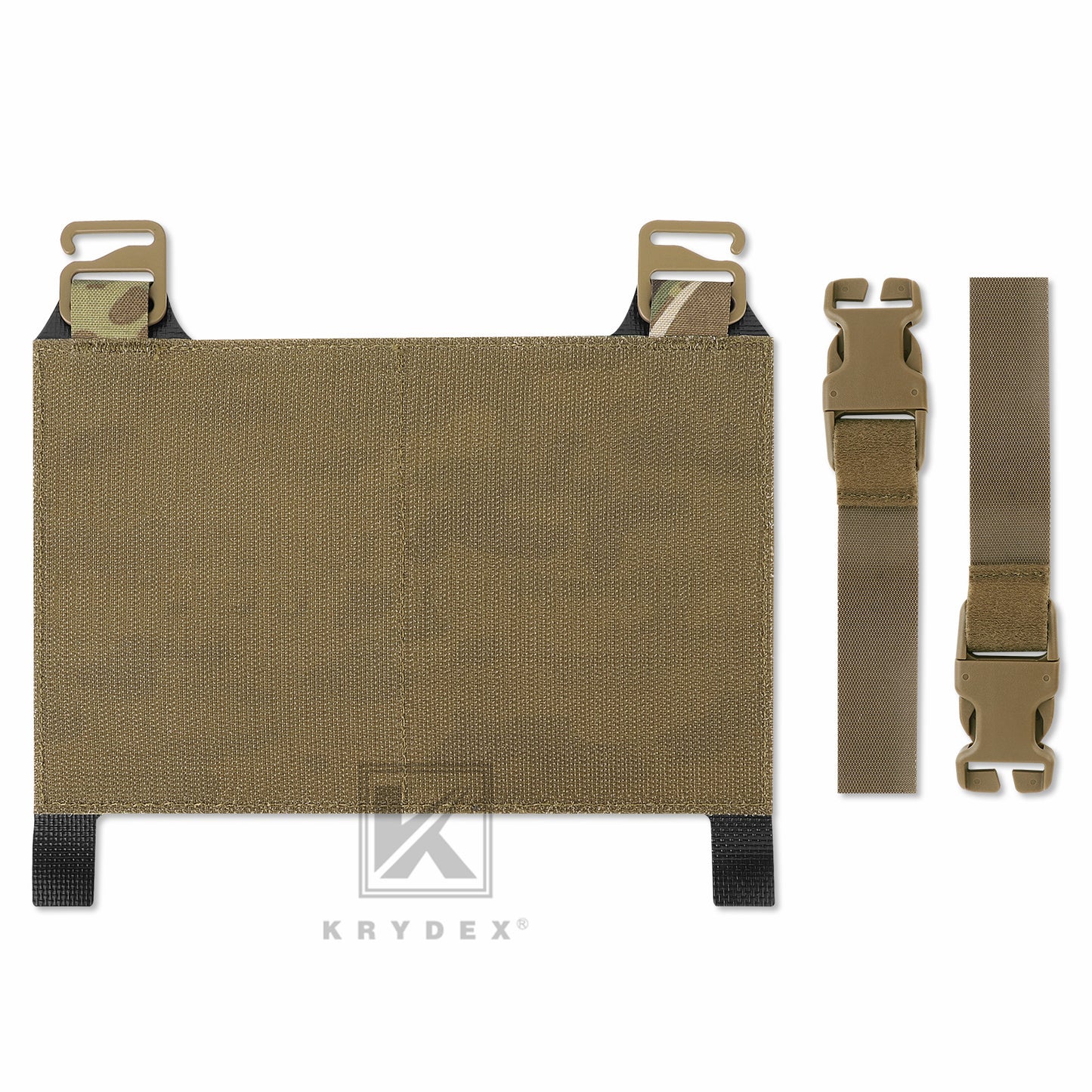 KRYDEX Tactical MOLLE Front Flap Adapt Laser Cut Panel Detachable For Tactical Vest Plate Carrier