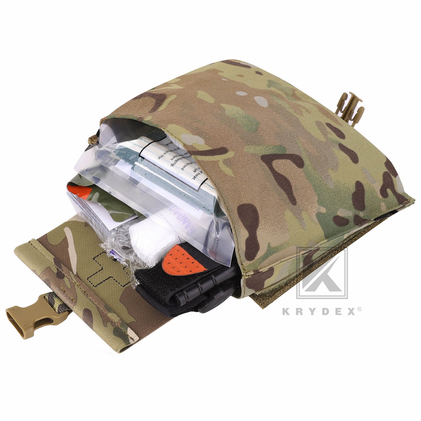 KRYDEX Tactical Stretch Blow Out Medical Pouch Rip Away EMT Pouch MOLLE & Belt IFAK Pouch