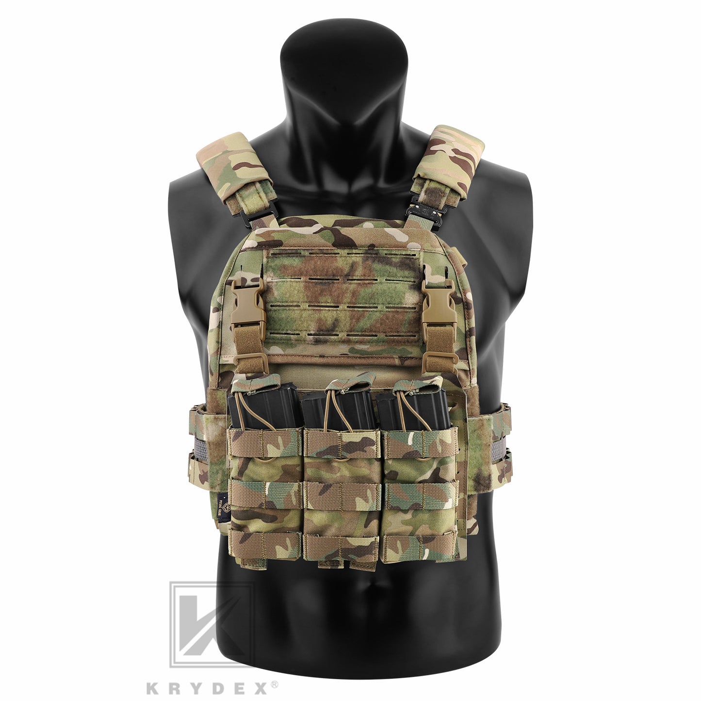 KRYDEX Tactical MOLLE Front Flap Adapt Laser Cut Panel Detachable For Tactical Vest Plate Carrier