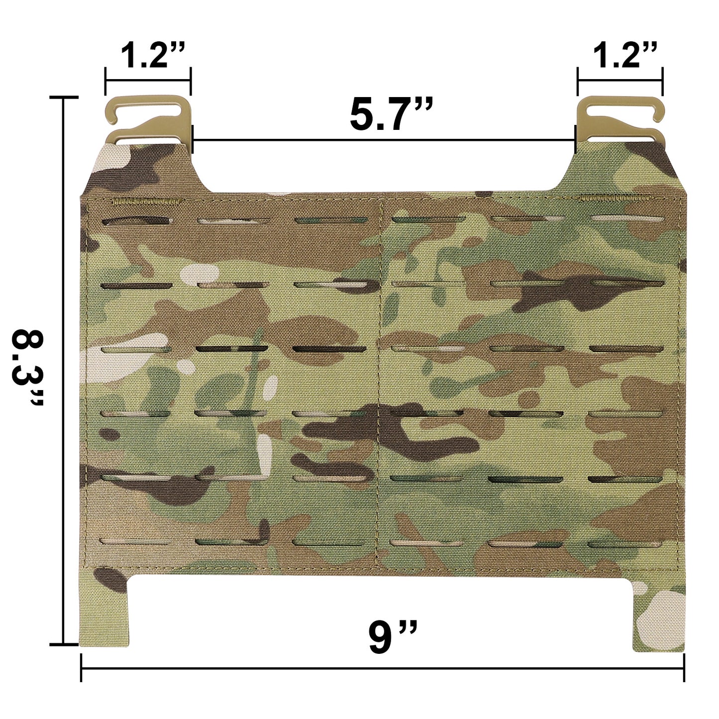 KRYDEX Tactical MOLLE Front Flap Adapt Laser Cut Panel Detachable For Tactical Vest Plate Carrier