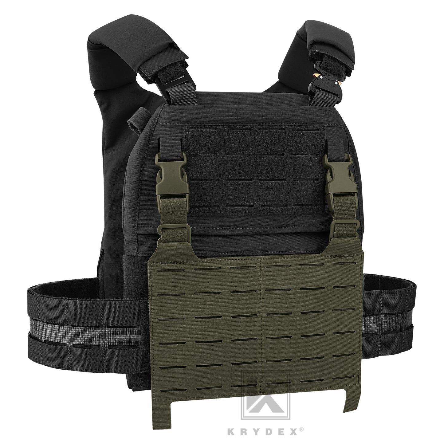 KRYDEX Tactical MOLLE Front Flap Adapt Laser Cut Panel Detachable For Tactical Vest Plate Carrier