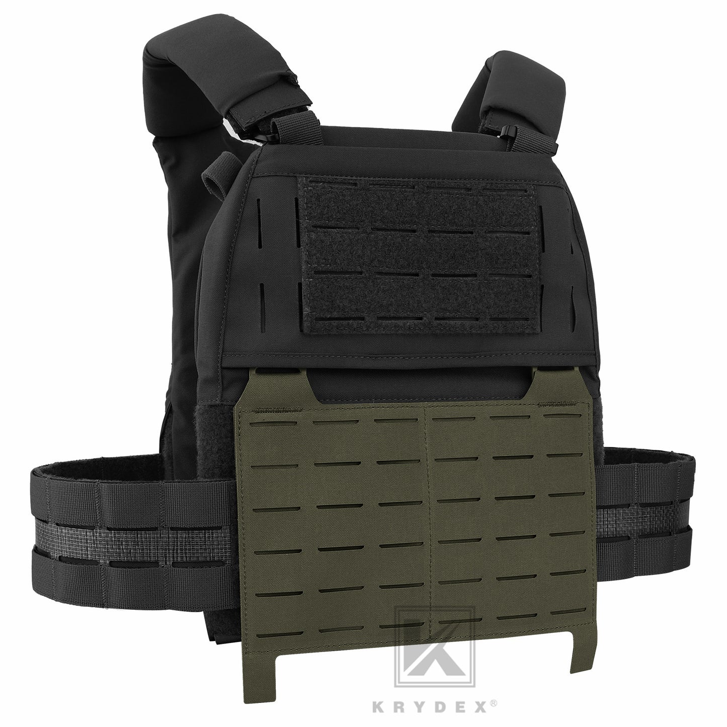 KRYDEX Tactical MOLLE Front Flap Adapt Laser Cut Panel Detachable For Tactical Vest Plate Carrier