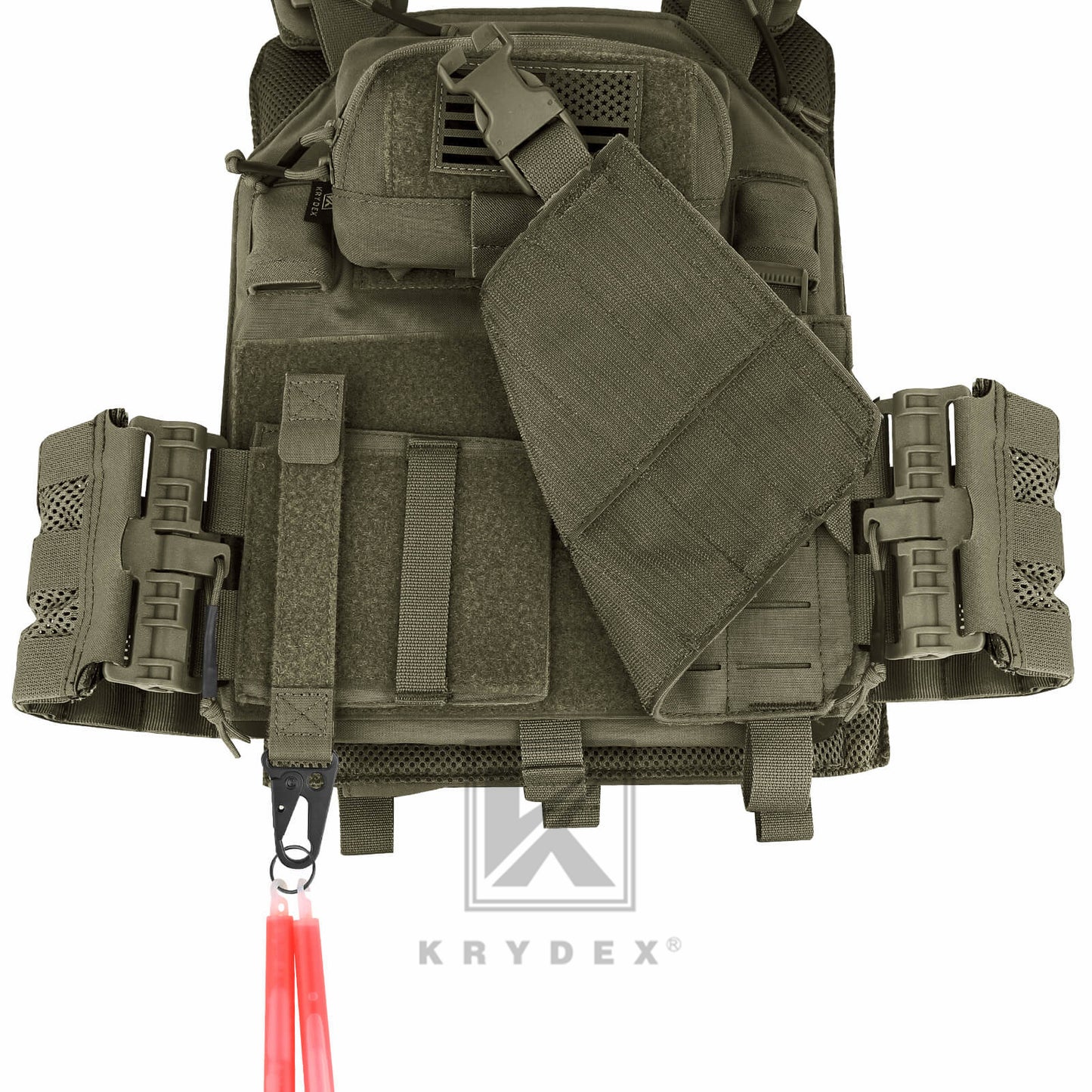 Krydex Tactical Belt Keeper Utility Hook Key Holder Keychain Gloves Carabiner Chemstick Clip MOLLE / Hook & Loop Battle Belt & Plate Carrier