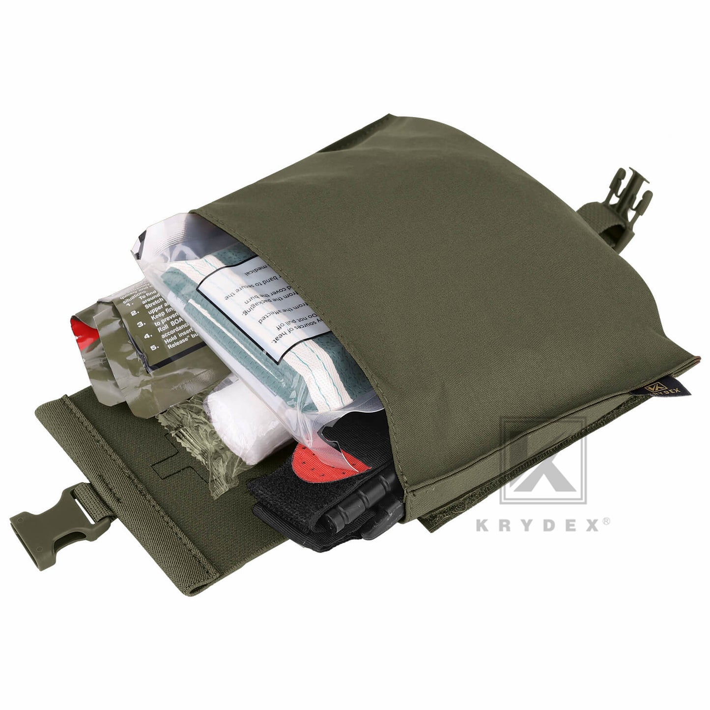 KRYDEX Tactical Stretch Blow Out Medical Pouch Rip Away EMT Pouch MOLLE & Belt IFAK Pouch