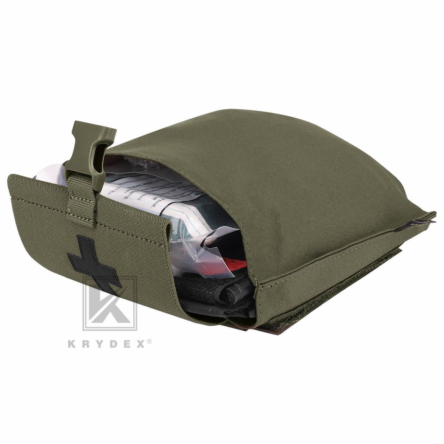 KRYDEX Tactical Stretch Blow Out Medical Pouch Rip Away EMT Pouch MOLLE & Belt IFAK Pouch