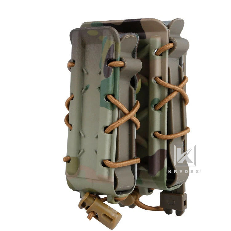KRYDEX Tactical 9mm Pistol & 5.56 7.62 Mag Magazine Pouch MOLLE Clip Hard Shell