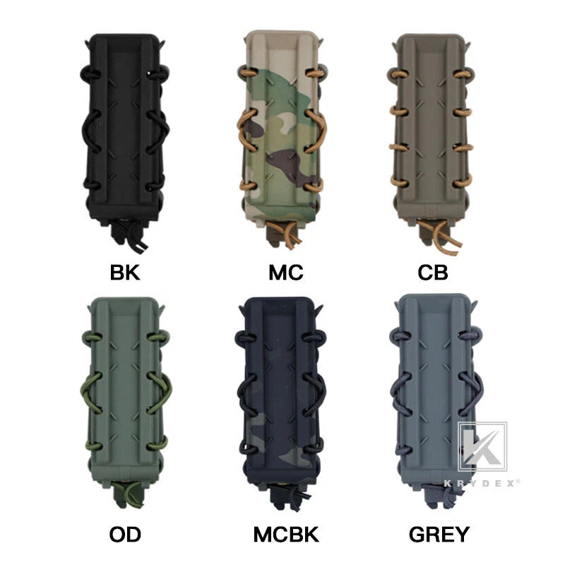 KRYDEX Tactical 9mm Pistol Mag Pouch MOLLE/Belt Clip Magazine Carrier Hard Shell