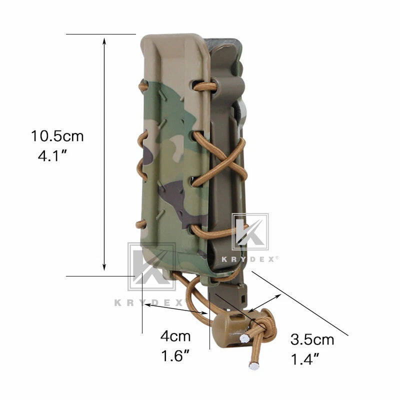 KRYDEX Tactical 9mm Pistol Mag Pouch MOLLE/Belt Clip Magazine Carrier Hard Shell