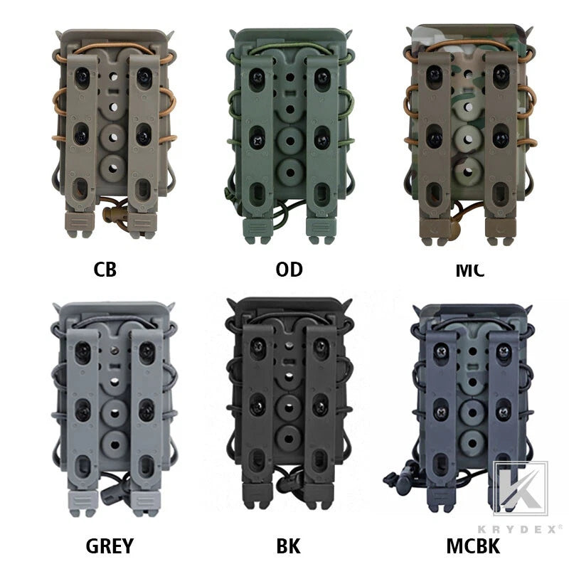 KRYDEX Tactical 5.56 7.62 Mag Pouch MOLLE Magazine Holster Carrier Hard Shell