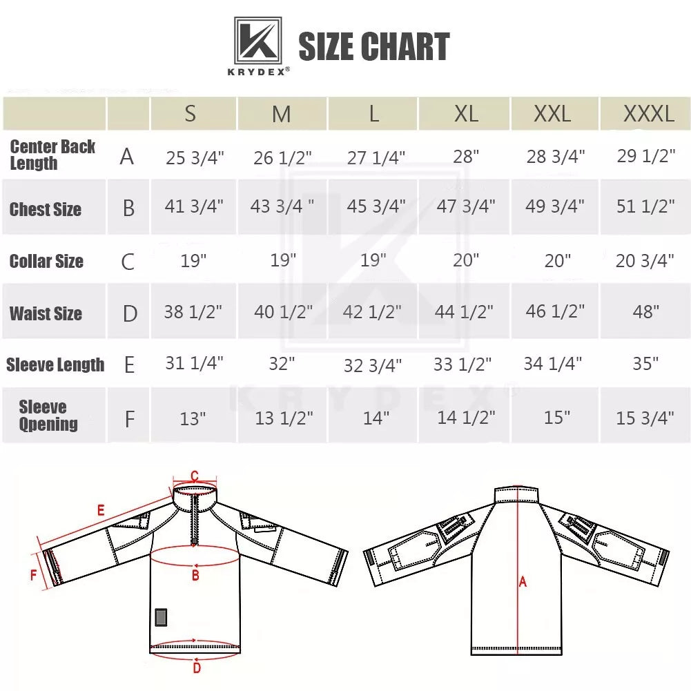 Krydex Tactical Men’s Combat Shirts with Elbow Pads Uniform
