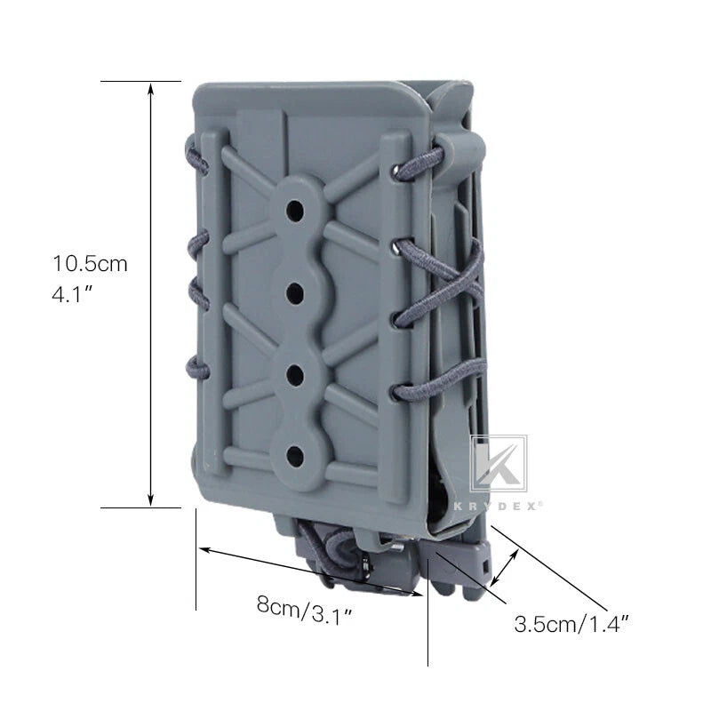 KRYDEX Tactical 5.56 7.62 Mag Pouch MOLLE Magazine Holster Carrier Hard Shell