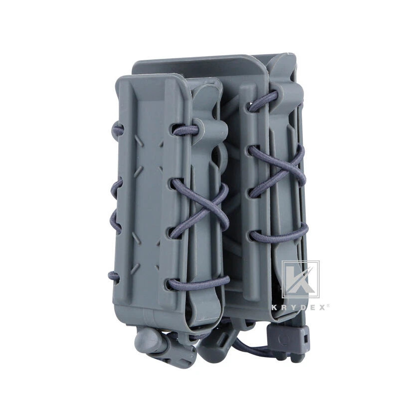 KRYDEX Tactical 9mm Pistol & 5.56 7.62 Mag Magazine Pouch MOLLE Clip Hard Shell