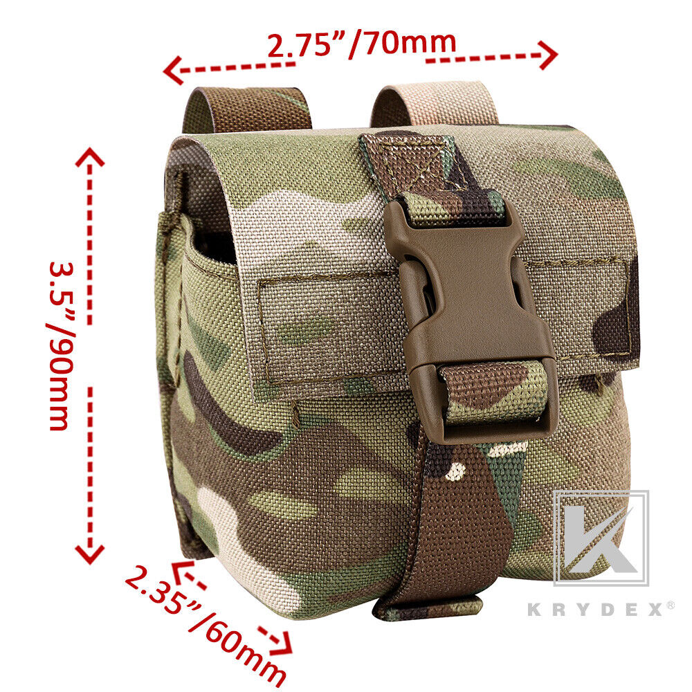 KRYDEX Tactical Frag Grenade Pouch MOLLE PALS & Belt System Small Handy EDC Glove Pouch