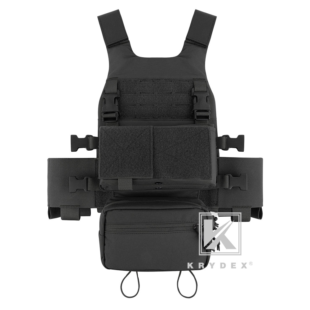 KRYDEX Low Vis Slick Plate Carrier Tactical Vest Body Armor w/MK Micro Fight Chest Rig Set