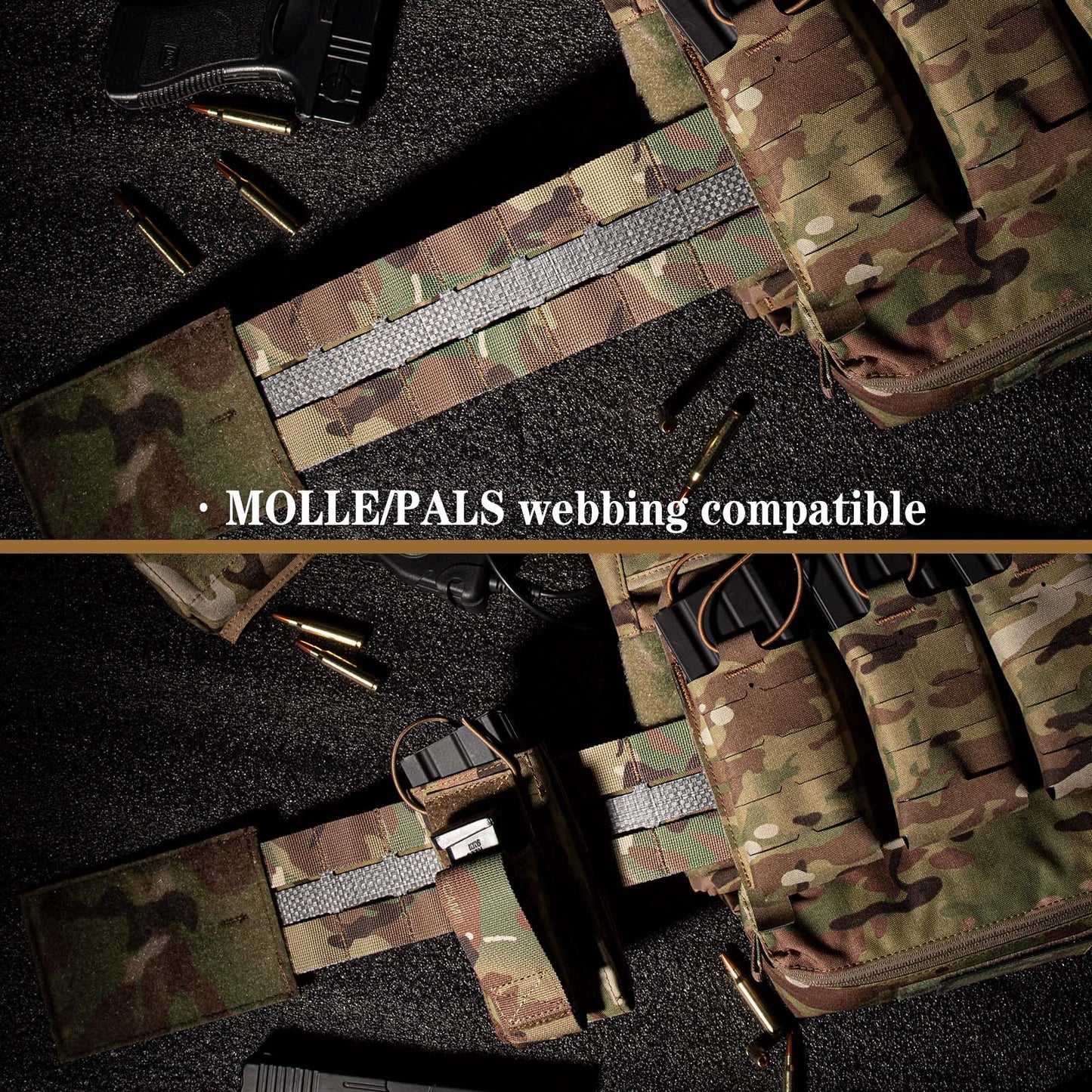 KRYDEX Tactical 3” Assault Cummerbund Tegris Rigid MOLLE Cummerbund for Tactical Vest Slickster FCPC LBT