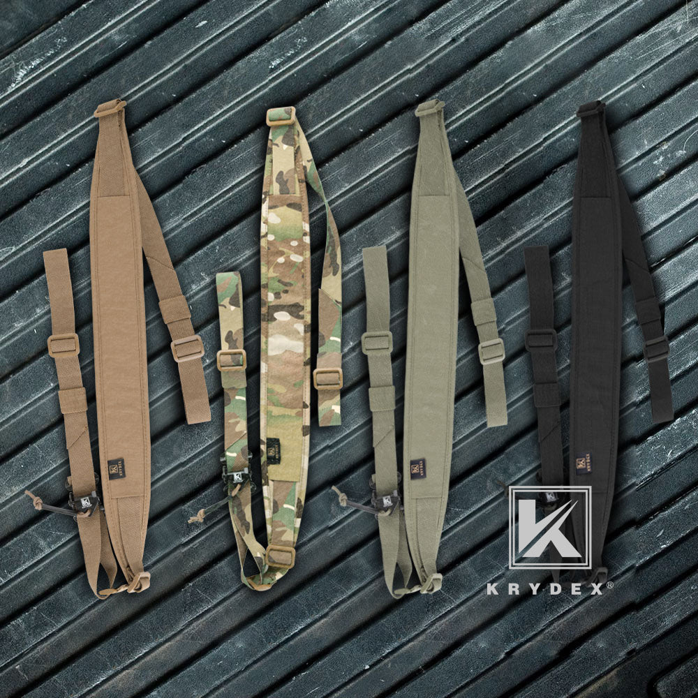 KRYDEX Modular Slingster Sling Tactical Wide Padded Pull Tab 2 Point Quick Adjustable Rifle Gun Sling