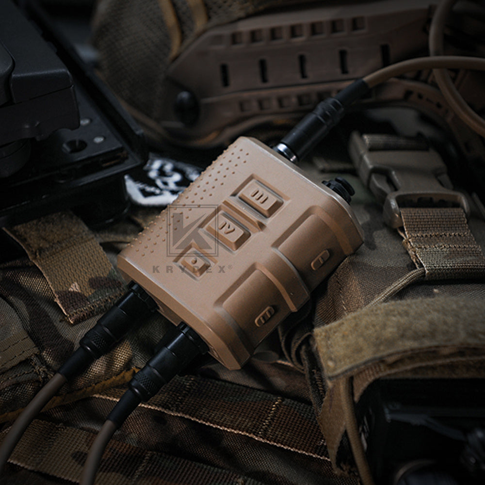 KRYDEX FCS V60 PTT Tactical Transmitter Receiver Connector AMP Comtac III HeadSet