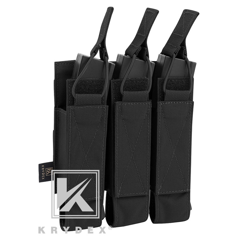KRYDEX Tactical Triple Open Top SMG Magazine Pouch
