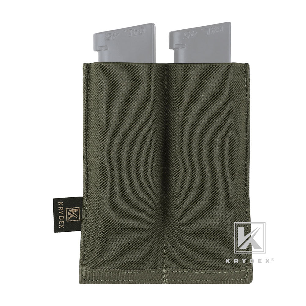 KRYDEX Fast Draw Tactical Molle Elastic Double 9mm Pistol Magazine Pouch Glock Sig Sauer Mag Carrier Multitool Holster
