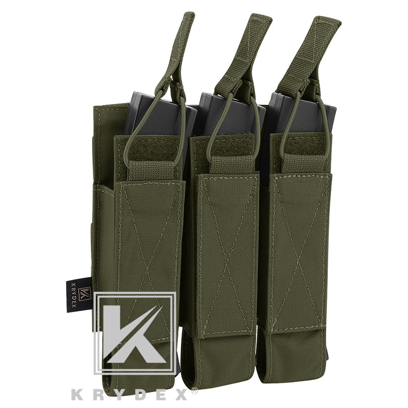KRYDEX Tactical Triple Open Top SMG Magazine Pouch