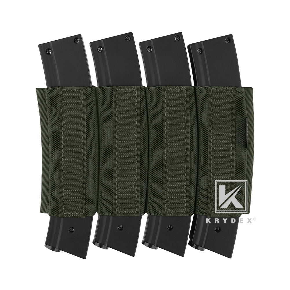 KRYDEX Elastic QUAD SMG Submachine Gun MP5/GLOCK Magazine Insert for Micro Fight Chassis MK3 MK4 Chest Rig