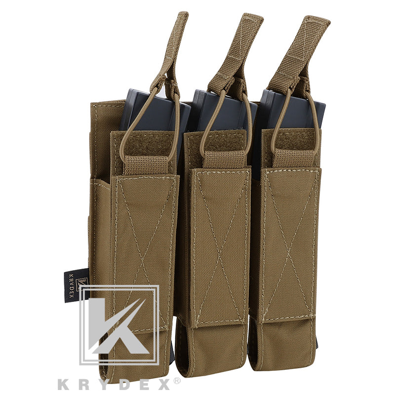 KRYDEX Tactical Triple Open Top SMG Magazine Pouch
