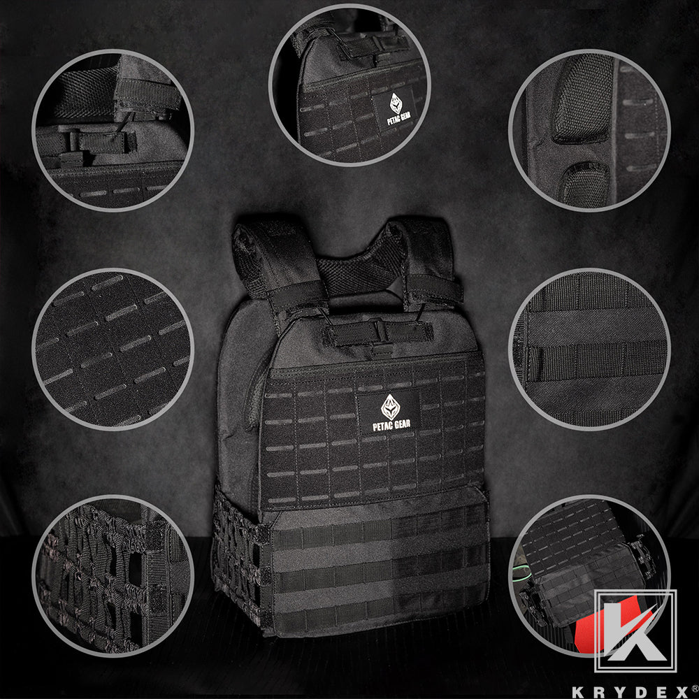 KRYDEX Tactical Weight Vest Gym Fitness Adjustable Weighted Training Workouts Running