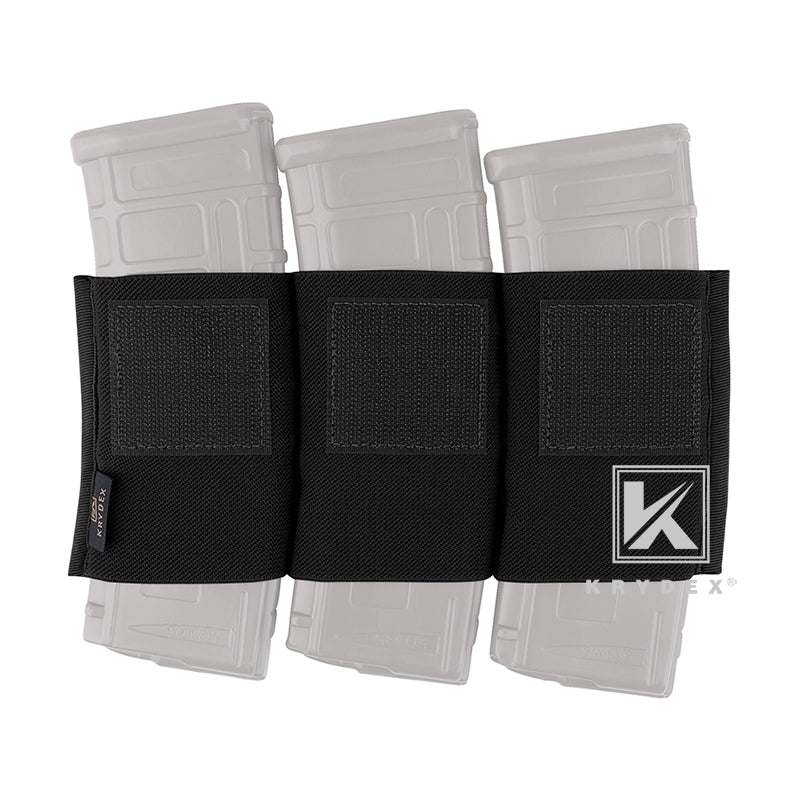 KRYDEX Elastic Triple M4 5.56 .223 NATO Rifle Magazine Insert Hook Mag Pouch Holster for Micro Fight Chassis MK3 MK4 Chest Rig
