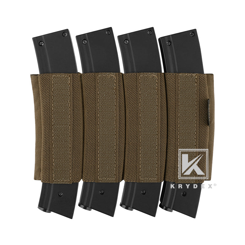 KRYDEX Elastic QUAD SMG Submachine Gun MP5/GLOCK Magazine Insert for Micro Fight Chassis MK3 MK4 Chest Rig