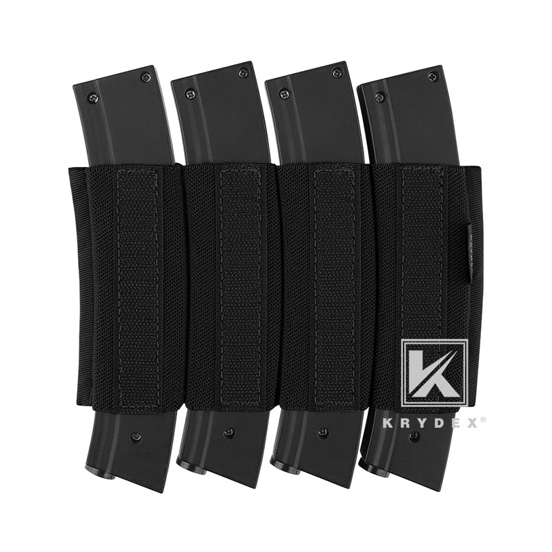 KRYDEX Elastic QUAD SMG Submachine Gun MP5/GLOCK Magazine Insert for Micro Fight Chassis MK3 MK4 Chest Rig