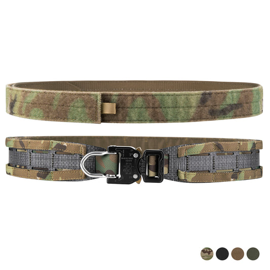 Krydex Tactical MOLLE Belt Low Profile Battle Cobra Belt Laser-Cut Tegris Rigid Shooting Gun Duty Belts