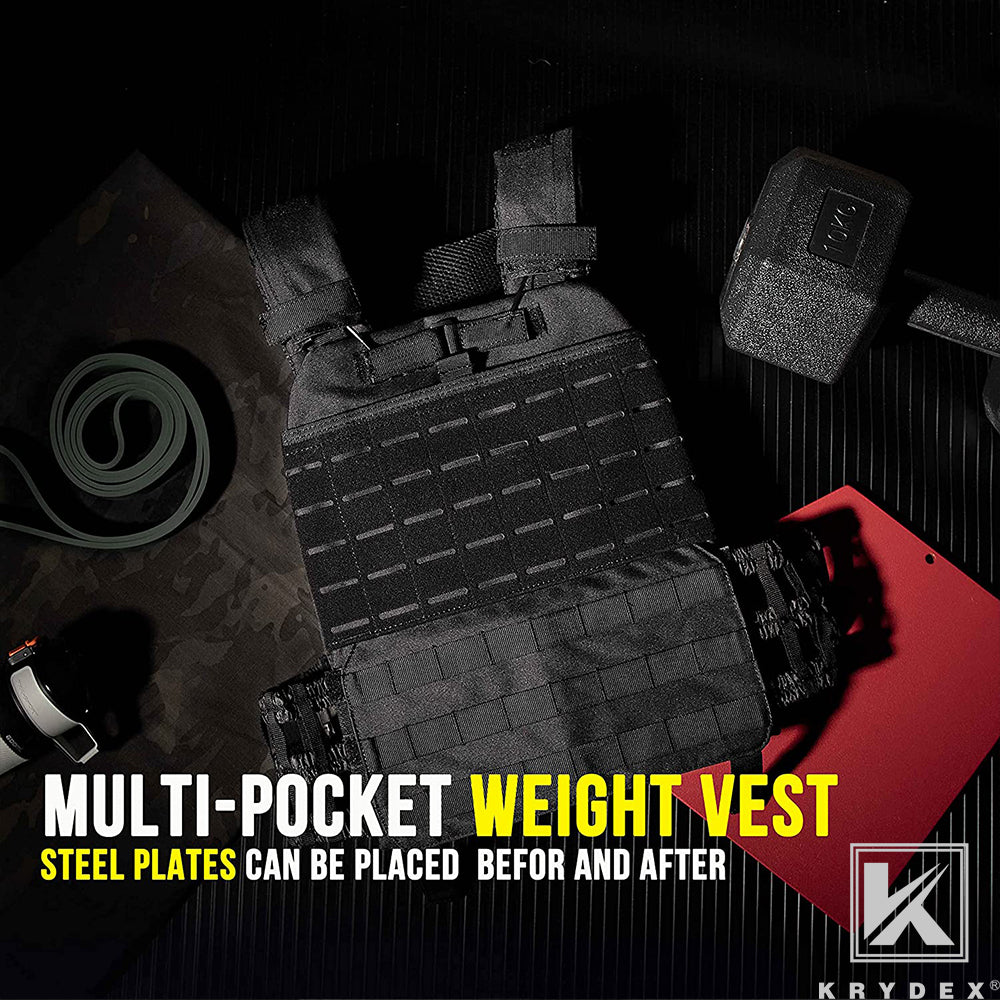 KRYDEX Tactical Weight Vest Gym Fitness Adjustable Weighted Training Workouts Running