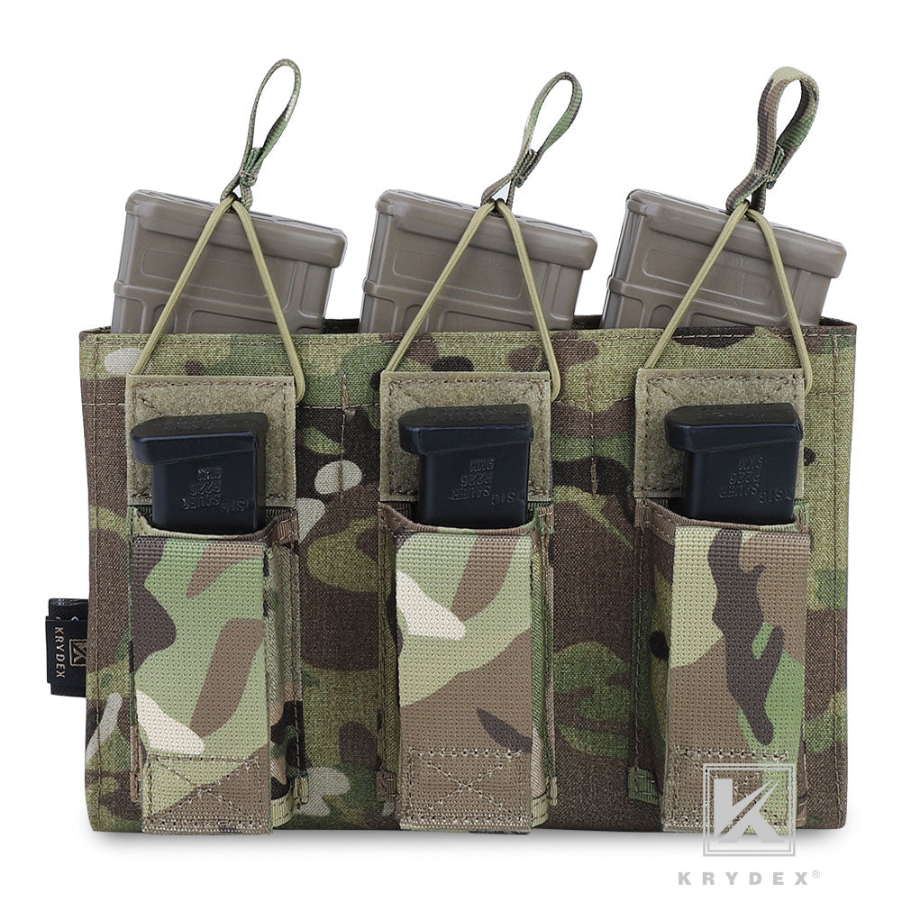 KRYDEX Triple Open Top 5.56 M4 M16 AR15 & Pistol Magazine Pouch