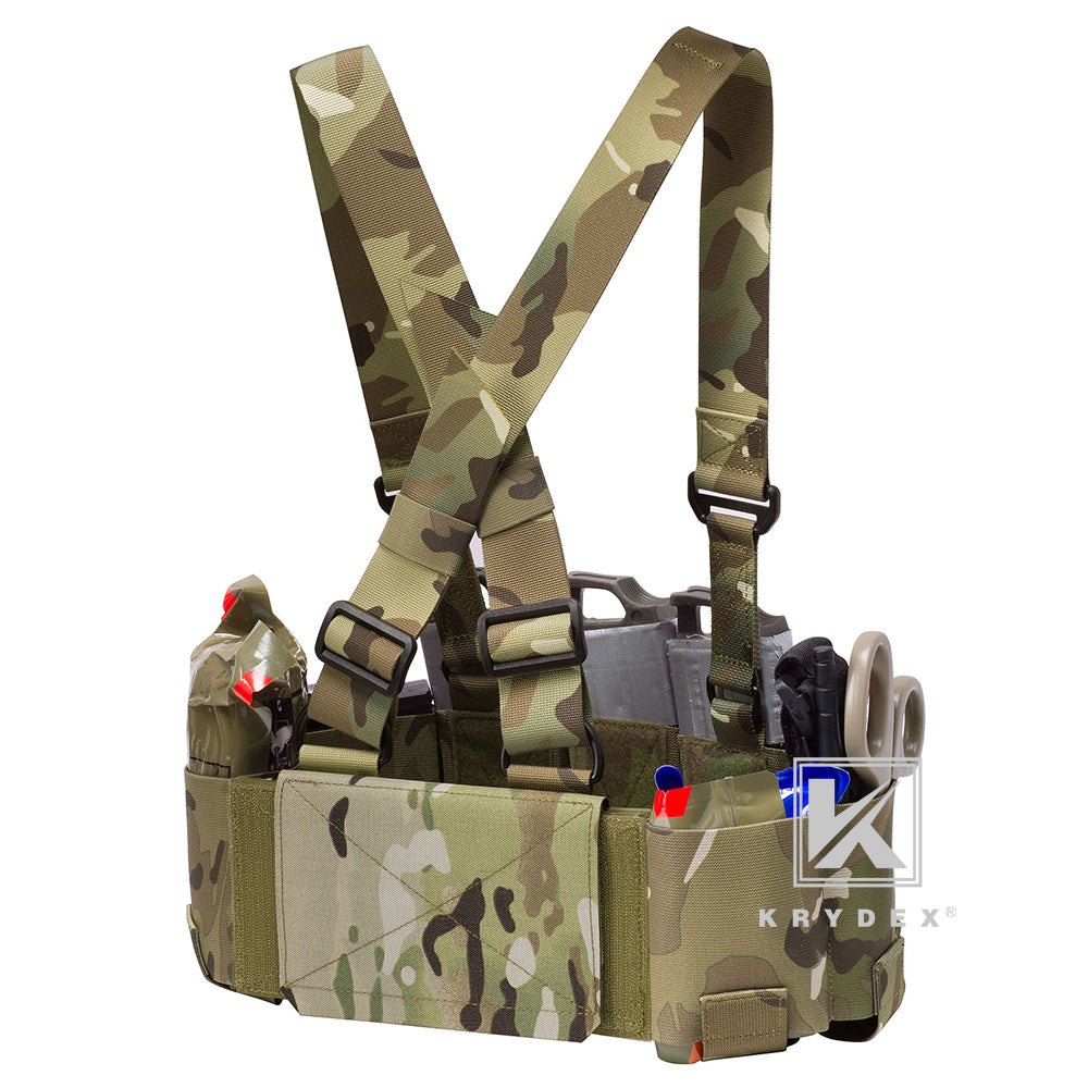 KRYDEX Tactical 5.56 Ready Rig Low Vis Chest Rig Elastic Cummerbund Concealed Lightweight Adjustable Vest