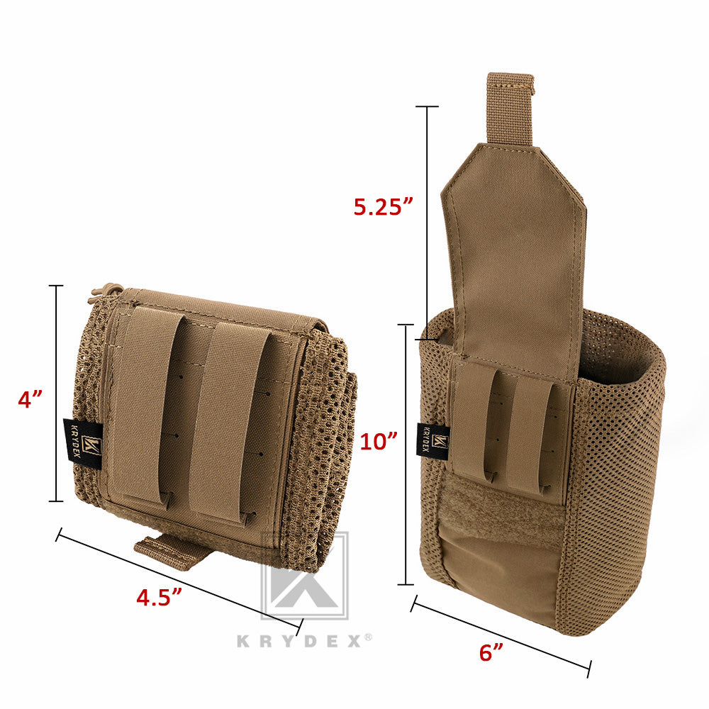 Krydex Tactical Mesh Dump Pouch MOLLE / Belt Drop Pouches Foldable Magazine Pouches Mag Tool Utility Mesh Pack Waistbag