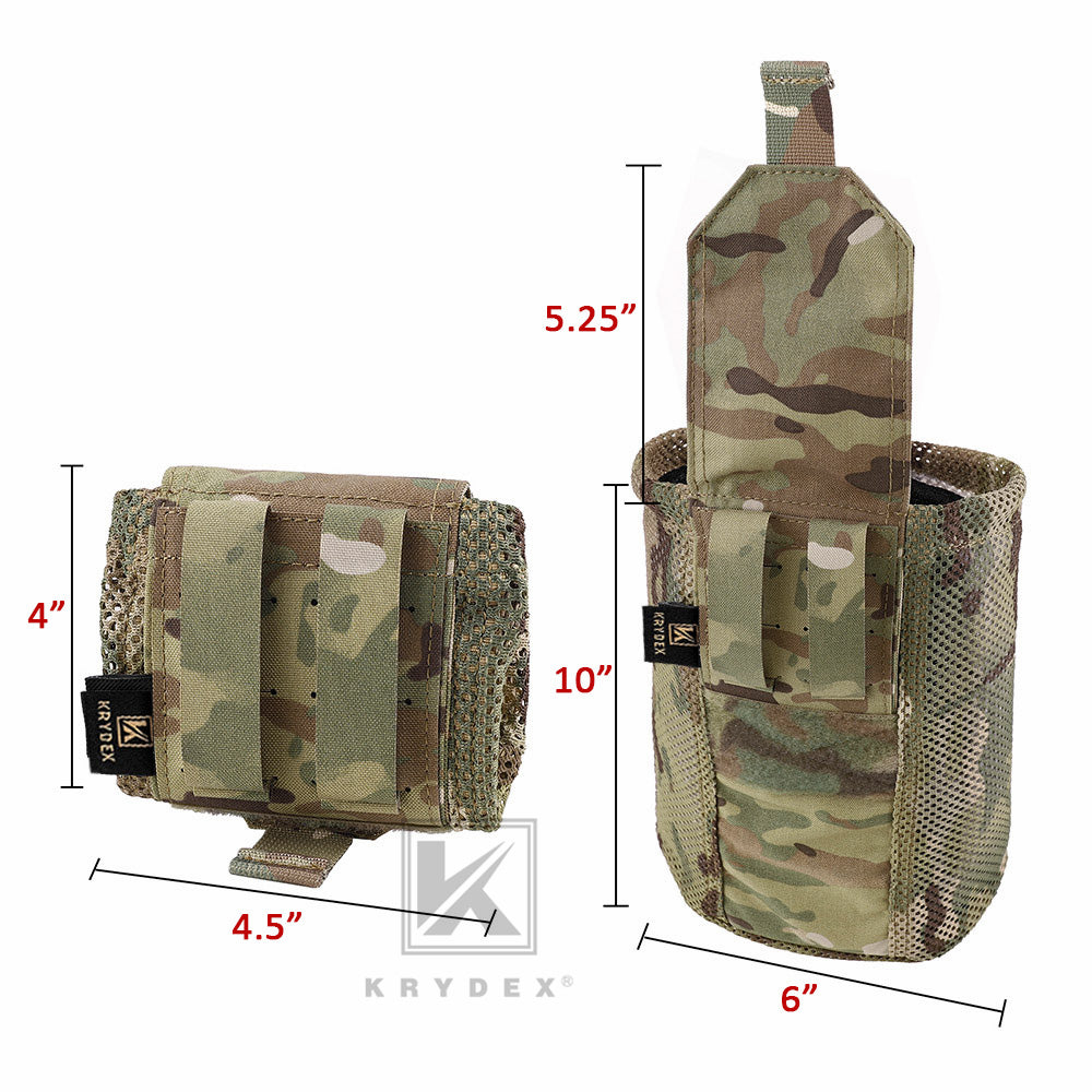 Krydex Tactical Mesh Dump Pouch MOLLE / Belt Drop Pouches Foldable Magazine Pouches Mag Tool Utility Mesh Pack Waistbag